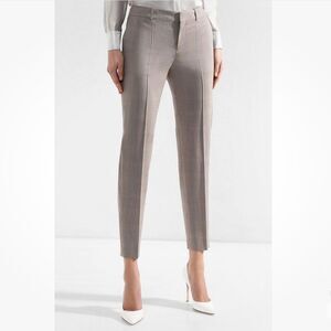 Hugo Boss Grey Pink Plaid Wool Tinufa Pants Slacks Trousers Career Womens 10 EUC
